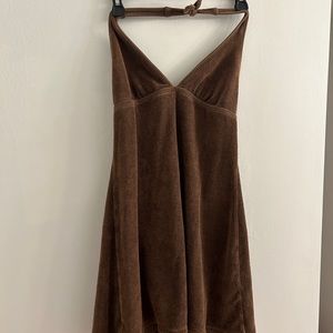 Brown vintage halter top dress